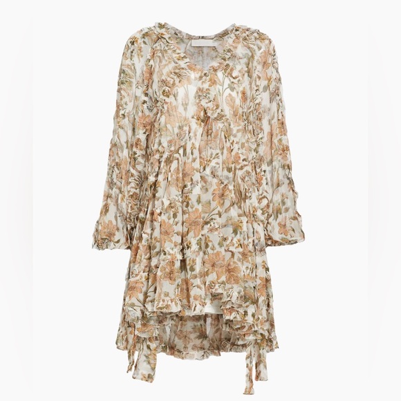 NWT AU2 Zimmermann Chintz Floral Frill Minidress - Picture 2 of 16
